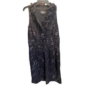 Just Taylor Black & Lavender Ruffle Neck Sheath Dress - 14